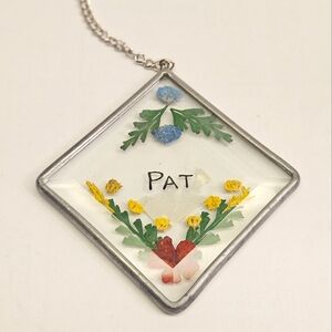 Ganz Pressed Flower Glass Suncatcher